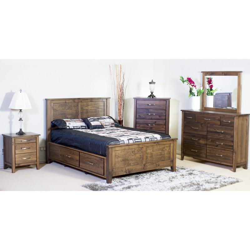 Mako Solid Wood Furniture Scarlet 4100-ST Queen Panel Bed with Storage IMAGE 2