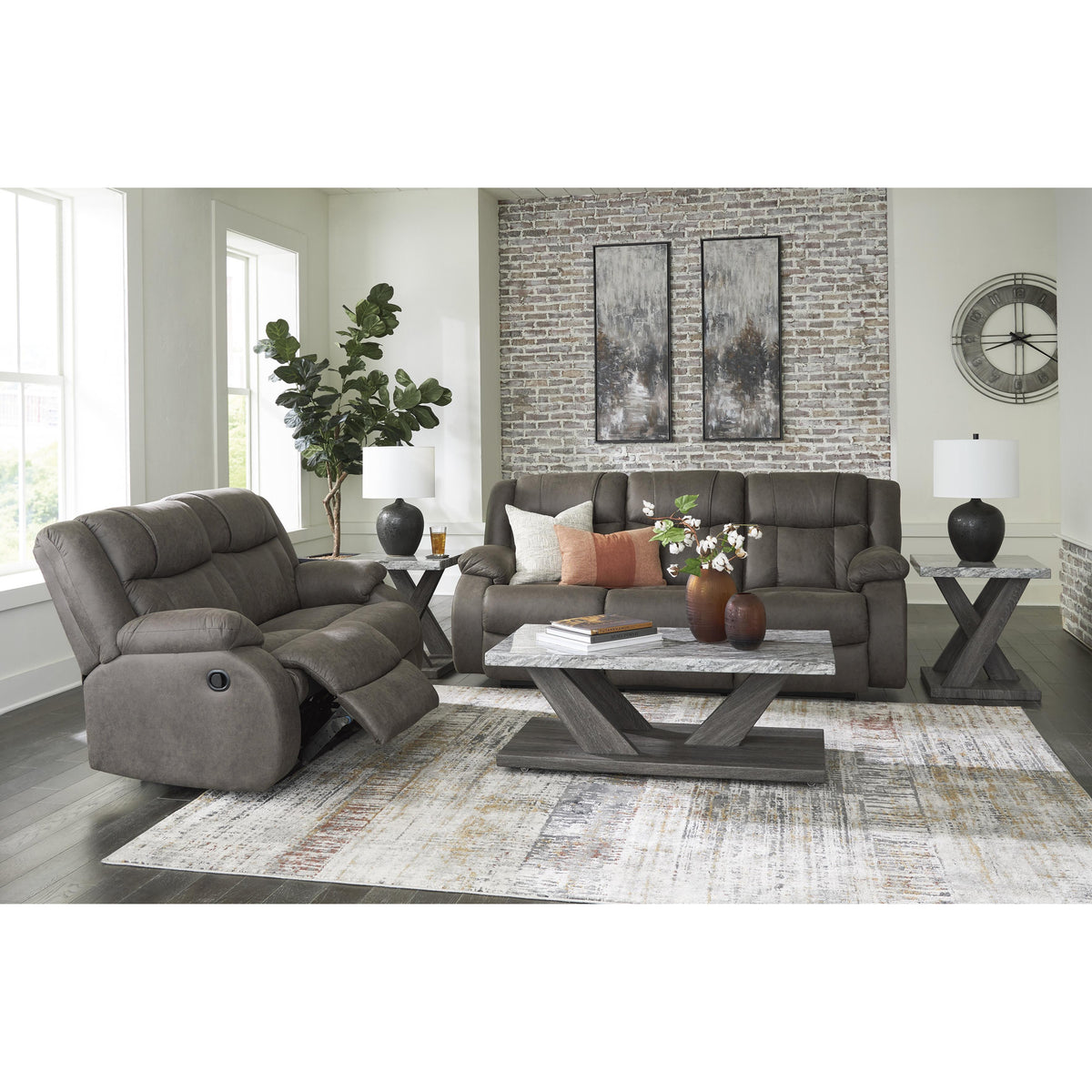 Signature Design by Ashley First Base 68804U1 2 pc Reclining Living Room Set IMAGE 1
