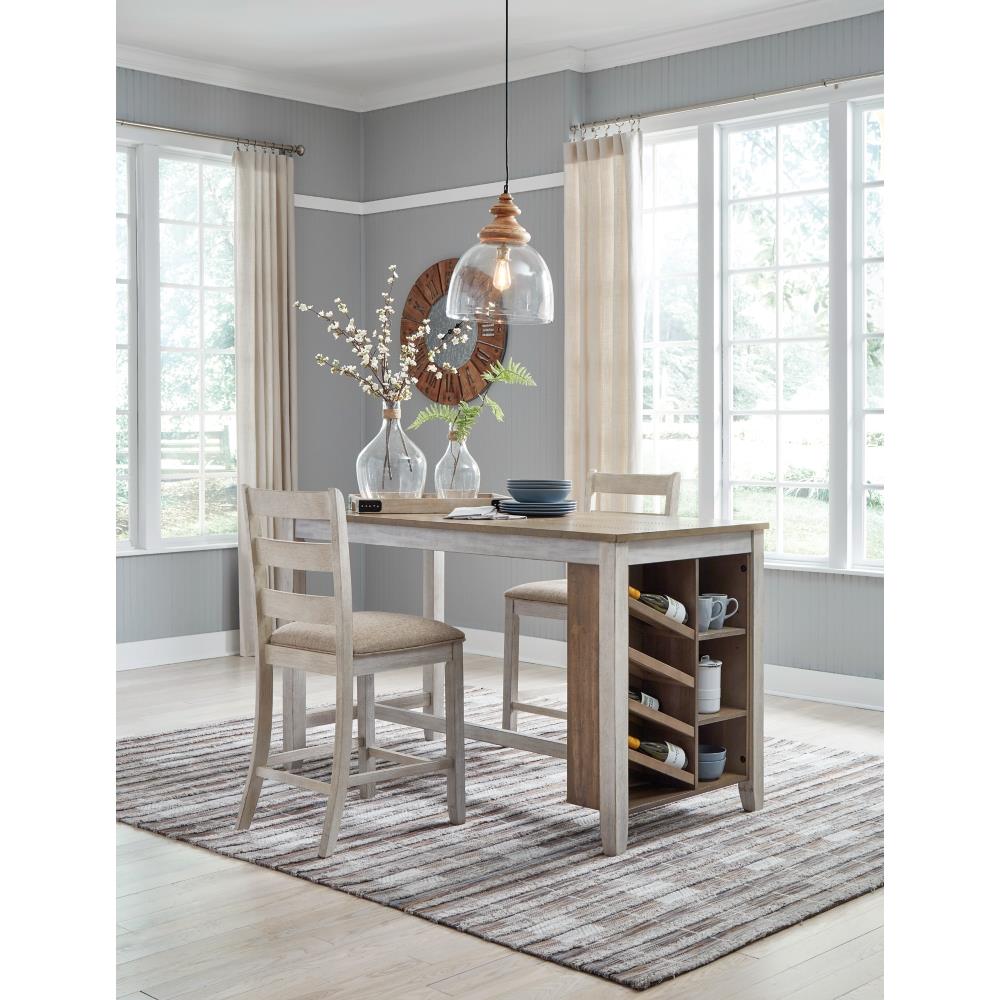 Signature Design by Ashley Skempton D394D6 3 pc Counter Height Dining Set IMAGE 1