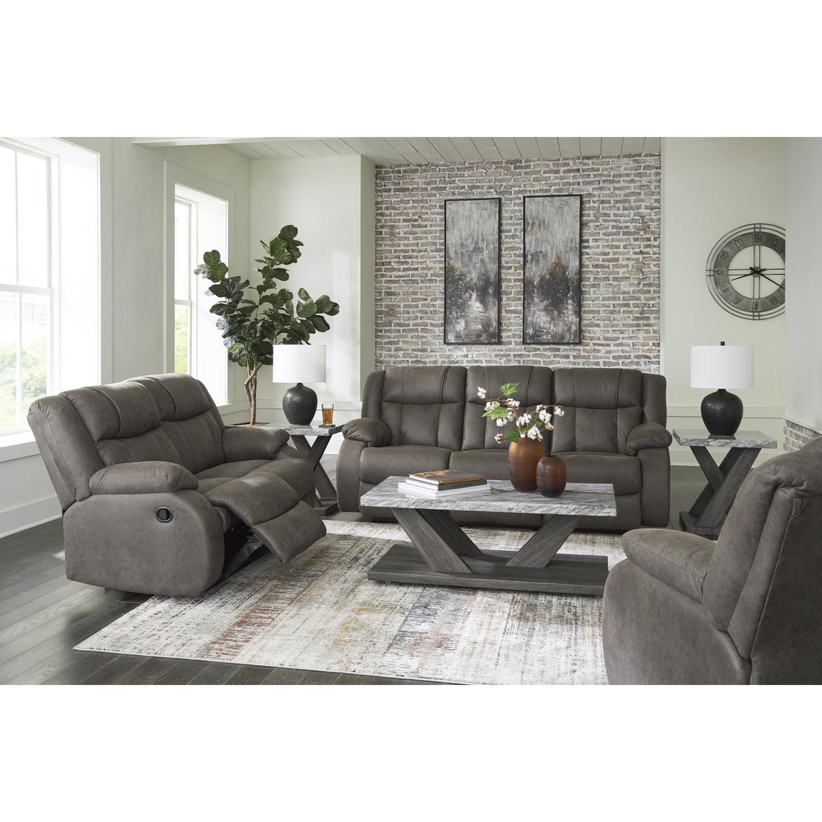 Signature Design by Ashley First Base 68804U2 3 pc Reclining Living Room Set IMAGE 1