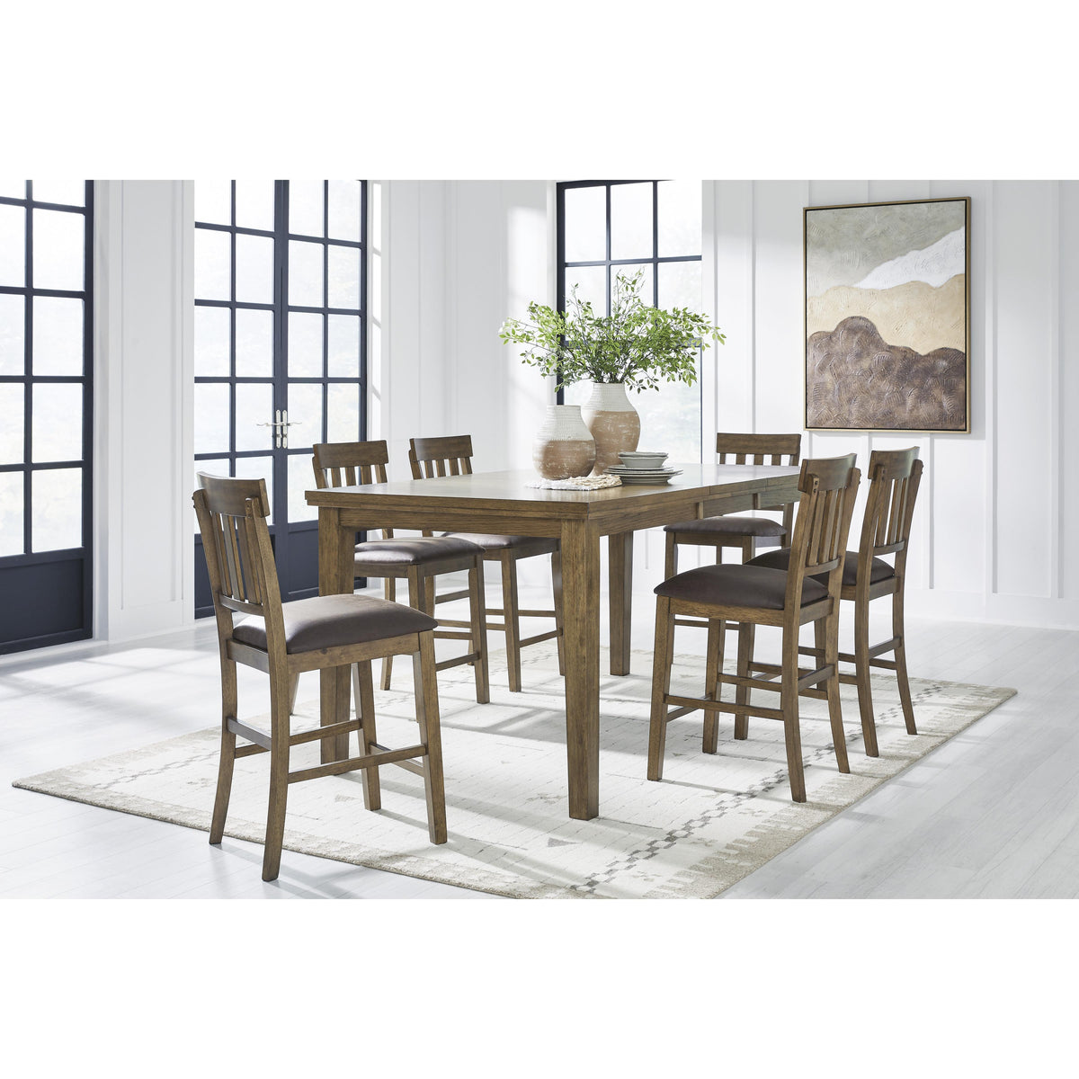 Signature Design by Ashley Urbinforte PCD592 7 pc Counter Height Dining Set IMAGE 1