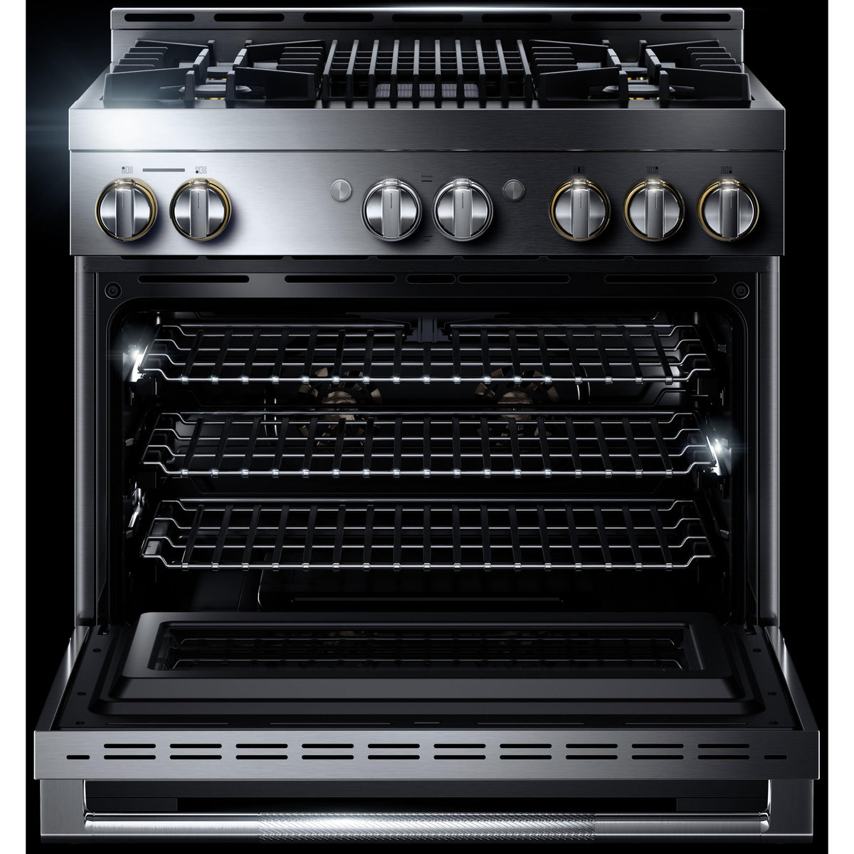 JennAir Rise 36-inch Professional-Style Gas Range with Infrared Grill JGRP636HL IMAGE 3