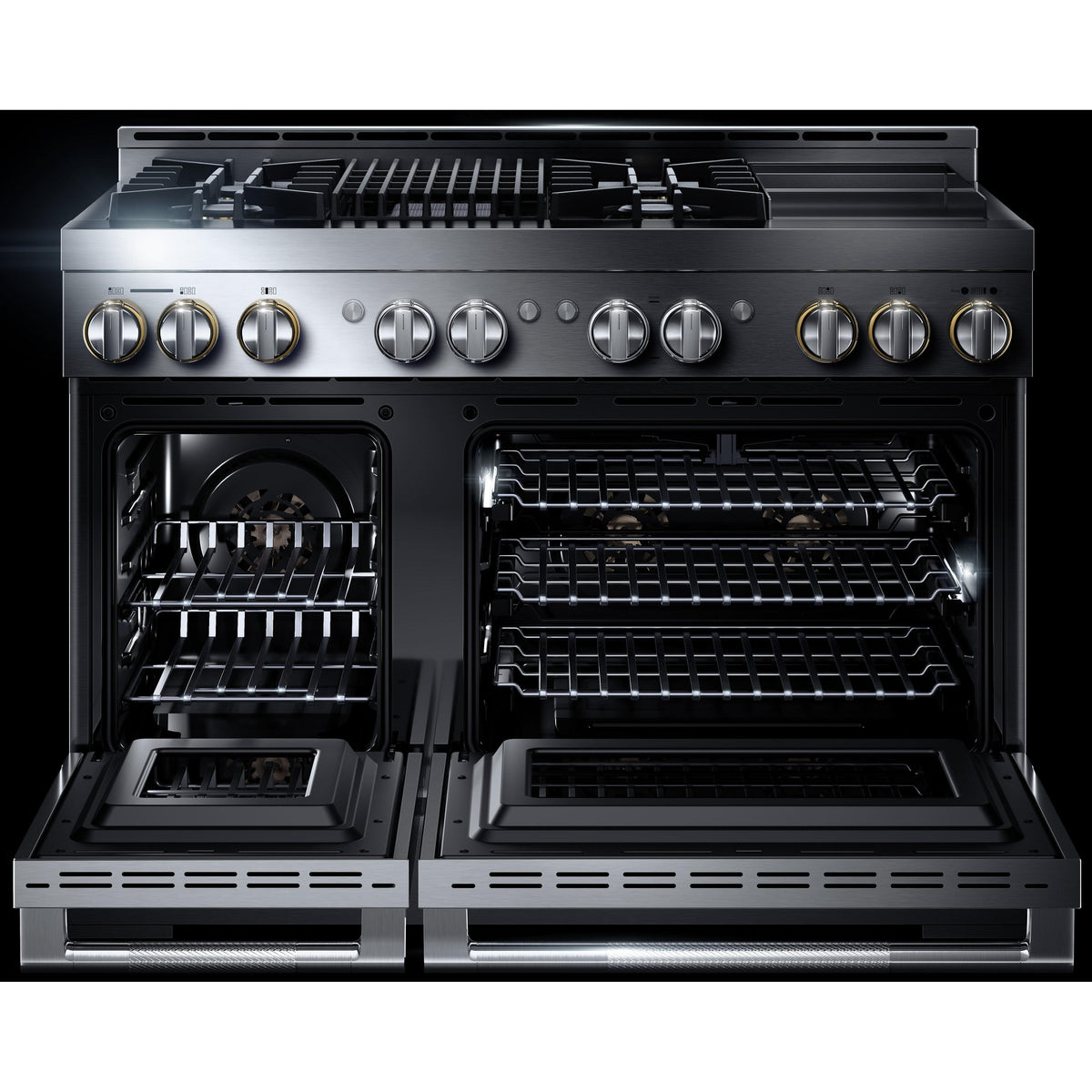 JennAir Rise 48-inch Professional-Style Gas Range with Chrome-Infused Griddle and Infrared Grill JGRP748HL IMAGE 3