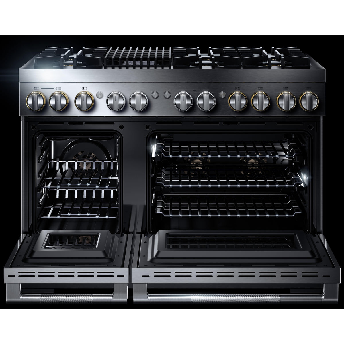 JennAir Rise 48-inch Professional-Style Dual-Fuel Range with Gas Grill JDRP648HL IMAGE 2