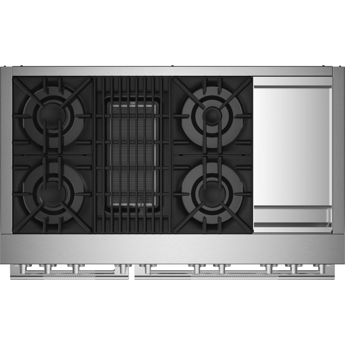 JennAir Rise 48-inch Professional-Style Dual-Fuel Range with Chrome-Infused Griddle and Gas Grill JDRP748HL IMAGE 2