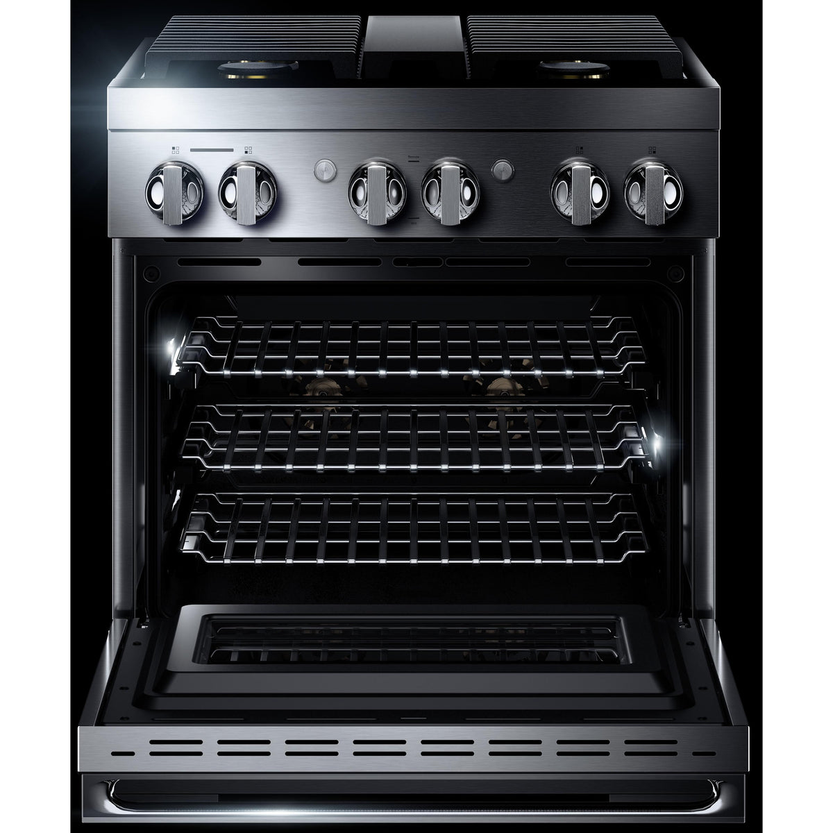 JennAir Noir 30-inch Professional-Style Dual-Fuel Range JDRP430HM IMAGE 2