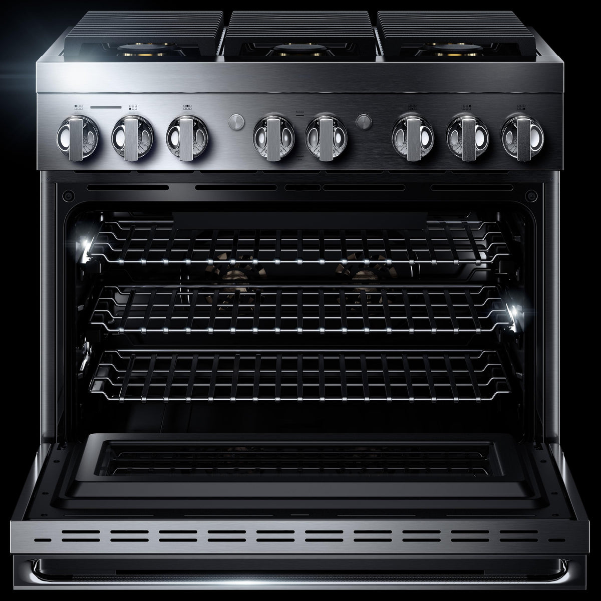 JennAir Noir 36-inch Professional-Style Dual-Fuel Range JDRP436HM IMAGE 2
