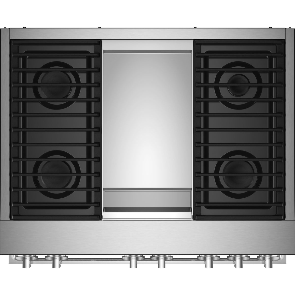 JennAir Noir 36-inch Professional-Style Dual-Fuel Range with Chrome-Infused Griddle JDRP536HM IMAGE 3