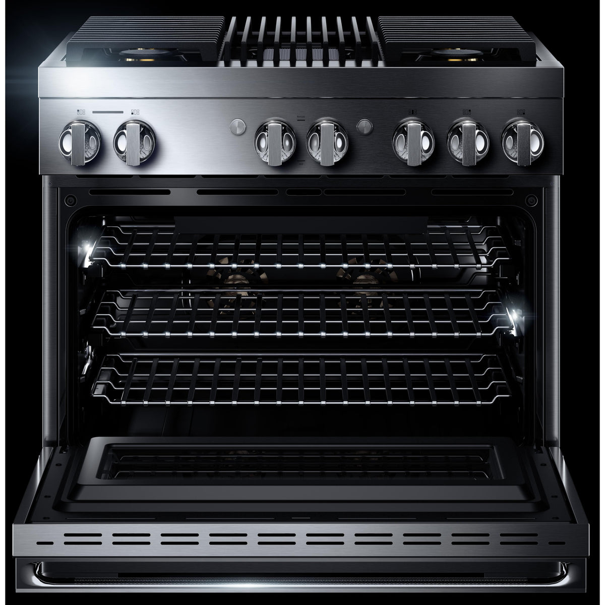 JennAir Noir 36-inch Professional-Style Dual-Fuel Range JDRP636HM IMAGE 2