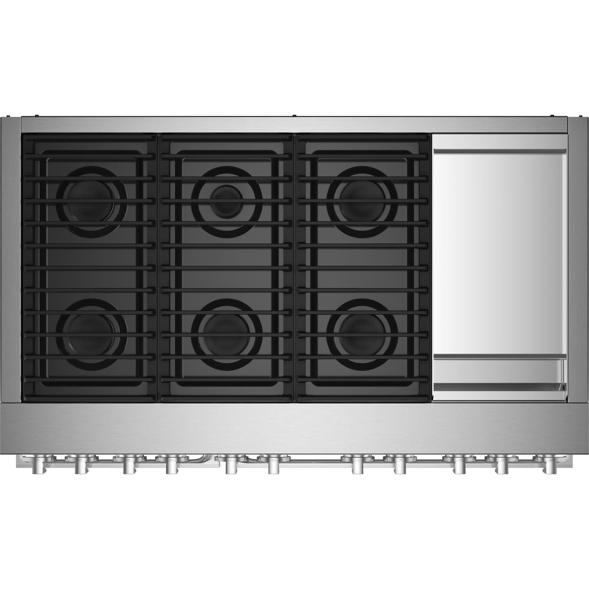 JennAir Noir 48-inch Professional-Style Dual-Fuel Range with Chrome-Infused Griddle JDRP548HM IMAGE 3