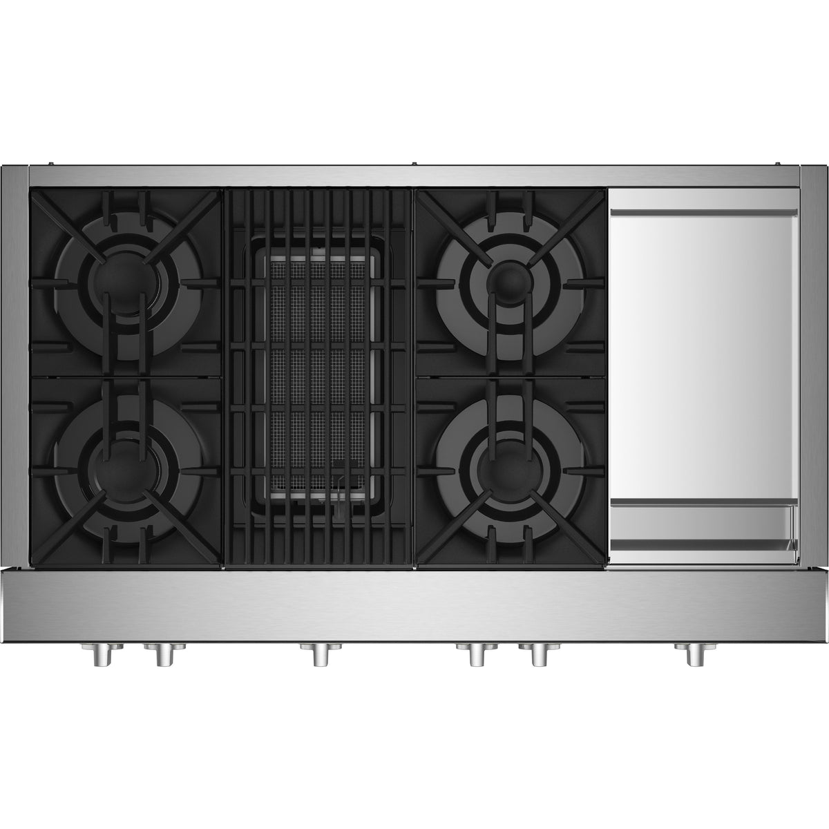 JennAir Rise 48-inch Gas Rangetop with Chrome-Infused Griddle and Gas Grill JGCP748HL IMAGE 2