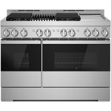 JennAir Noir 48-inch Professional-Style Gas Range with Chrome-Infused Griddle and Infrared Grill JGRP748HM IMAGE 1