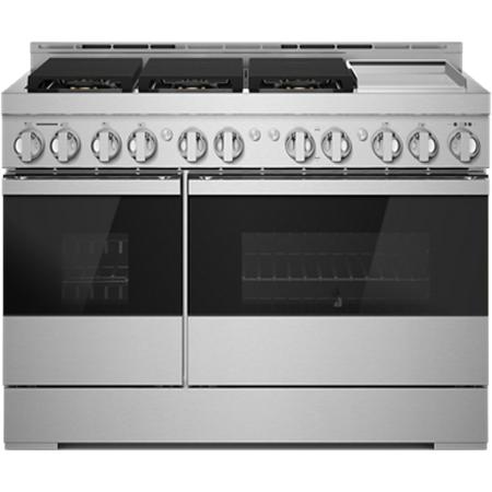 JennAir Noir 48-inch Professional-Style Gas Range with Chrome-Infused Griddle JGRP548HM IMAGE 1