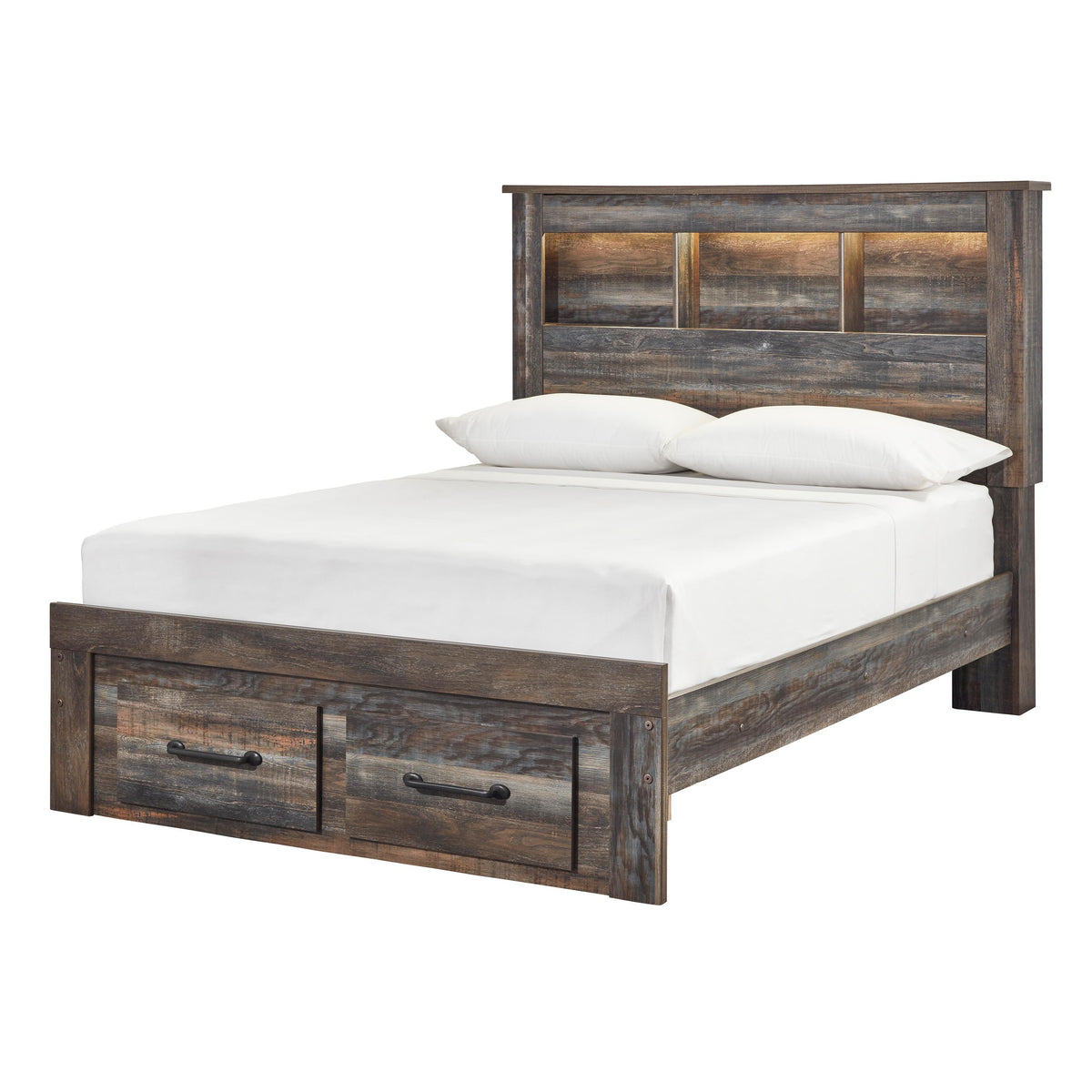 Signature Design by Ashley Drystan B211B21 Full Bookcase Bed with 2 Storage Drawers IMAGE 1