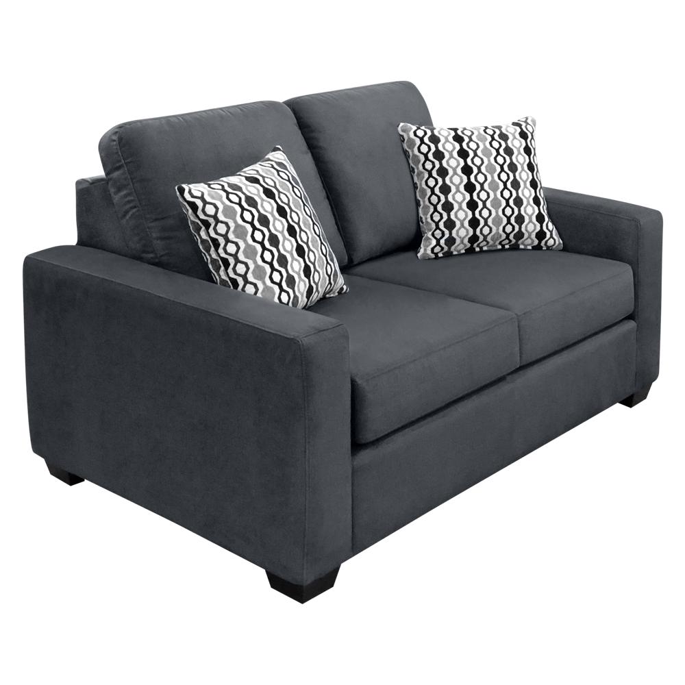 Elite Sofa Designs Nordel Stationary Fabric Loveseat Nordel Loveseat - Pebble Charcoal IMAGE 2