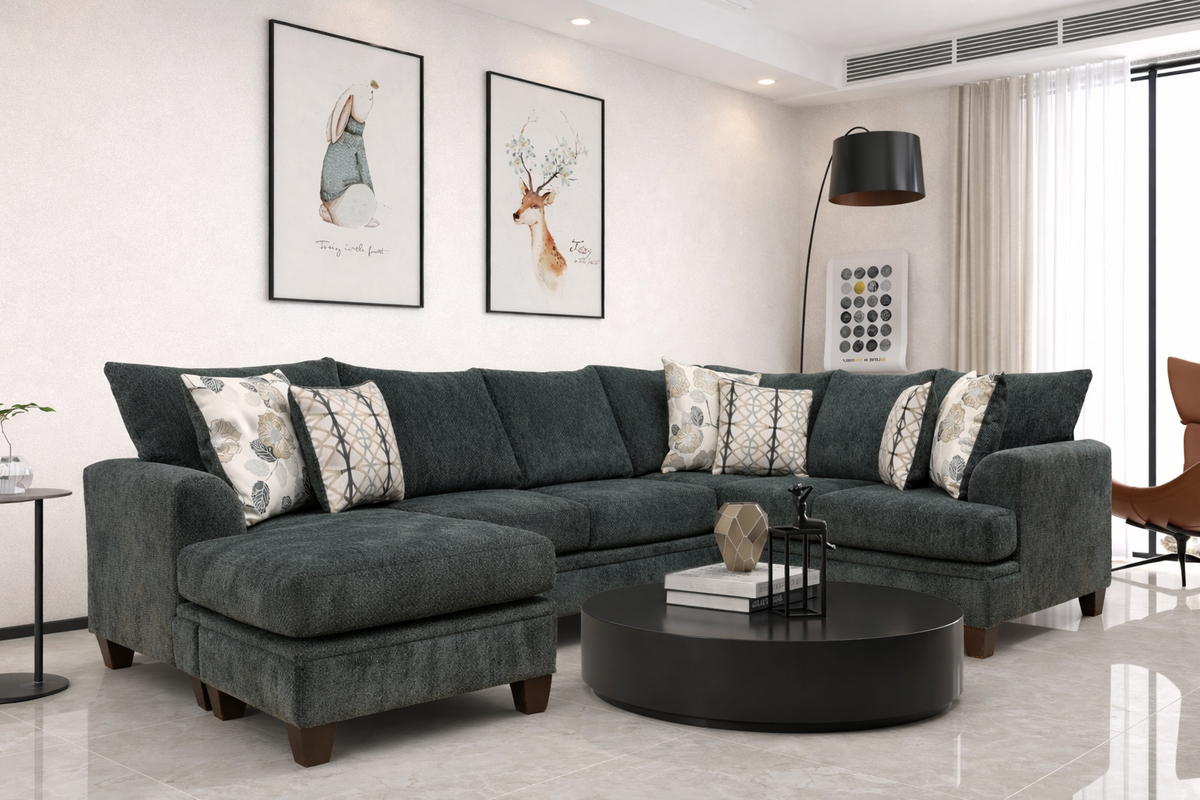 Minhas Furniture Coastline Fabric 2 pc Sectional Coastline 6140 2 pc Sectional - Charcoal
