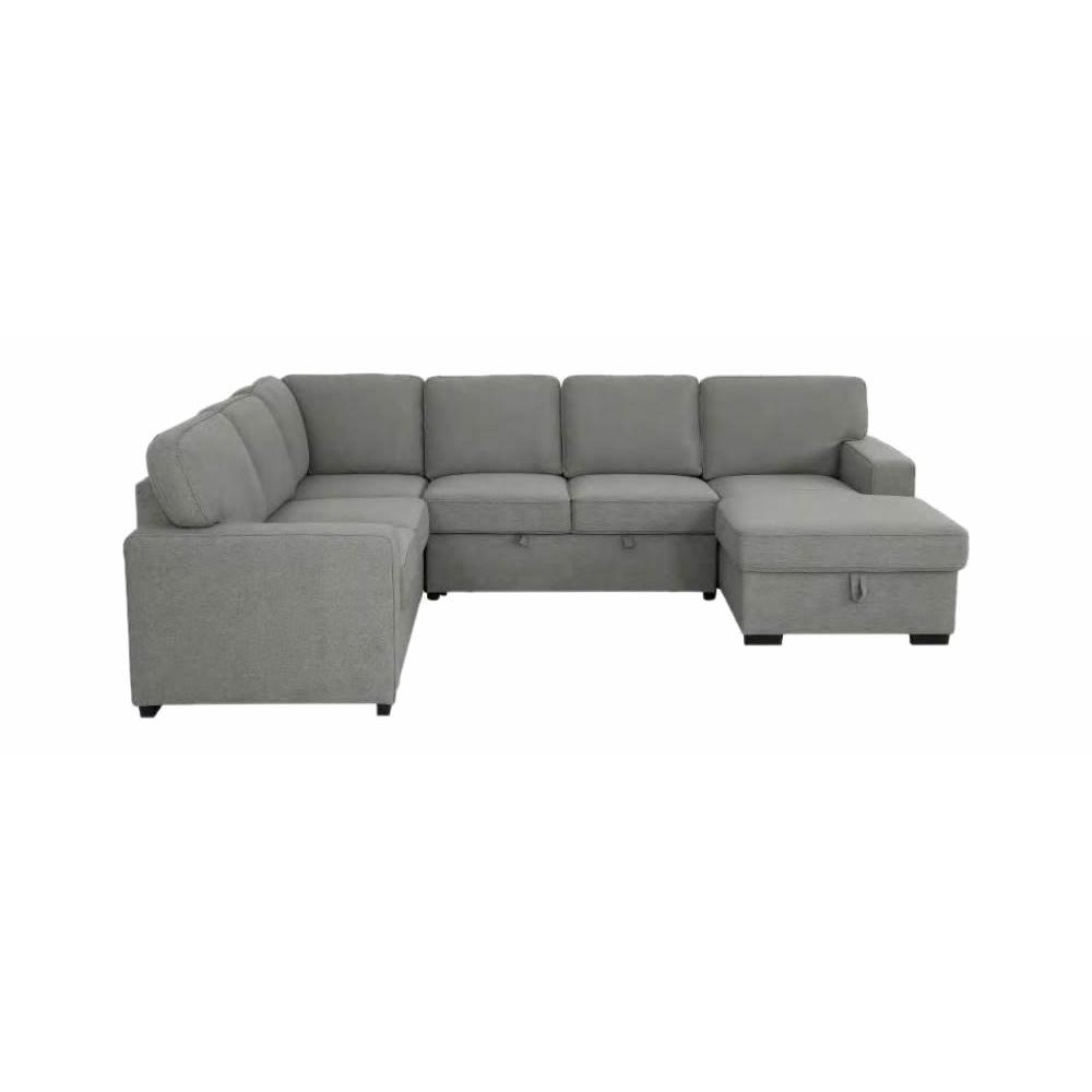 Primo International Morandi 4 pc Sleeper Sectional - Solis Dark Grey IMAGE 1