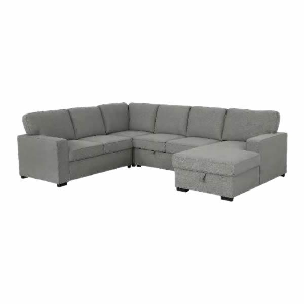 Primo International Morandi 4 pc Sleeper Sectional - Solis Dark Grey IMAGE 2
