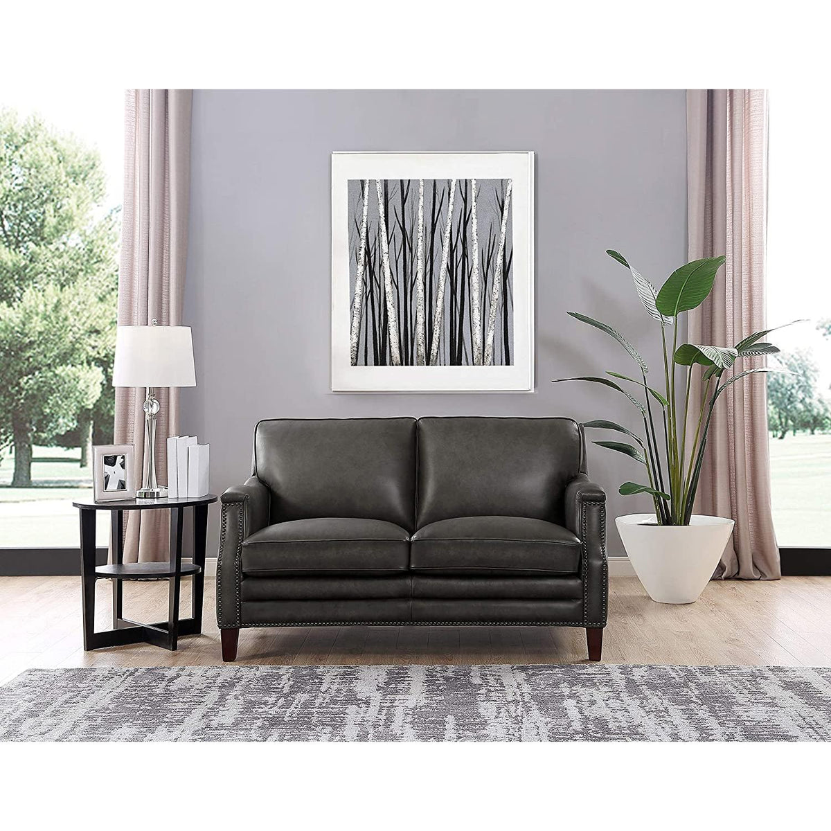 Amax Leather Romana 6681 Loveseat - Concord Ash IMAGE 1