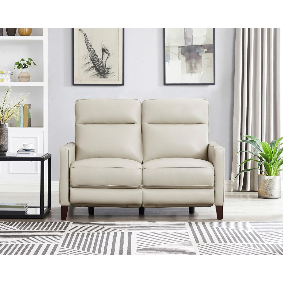 Amax Leather New Milan 7171-20P2Z-2519 Zero Gravity Power Reclining Loveseat - Vanilla IMAGE 1