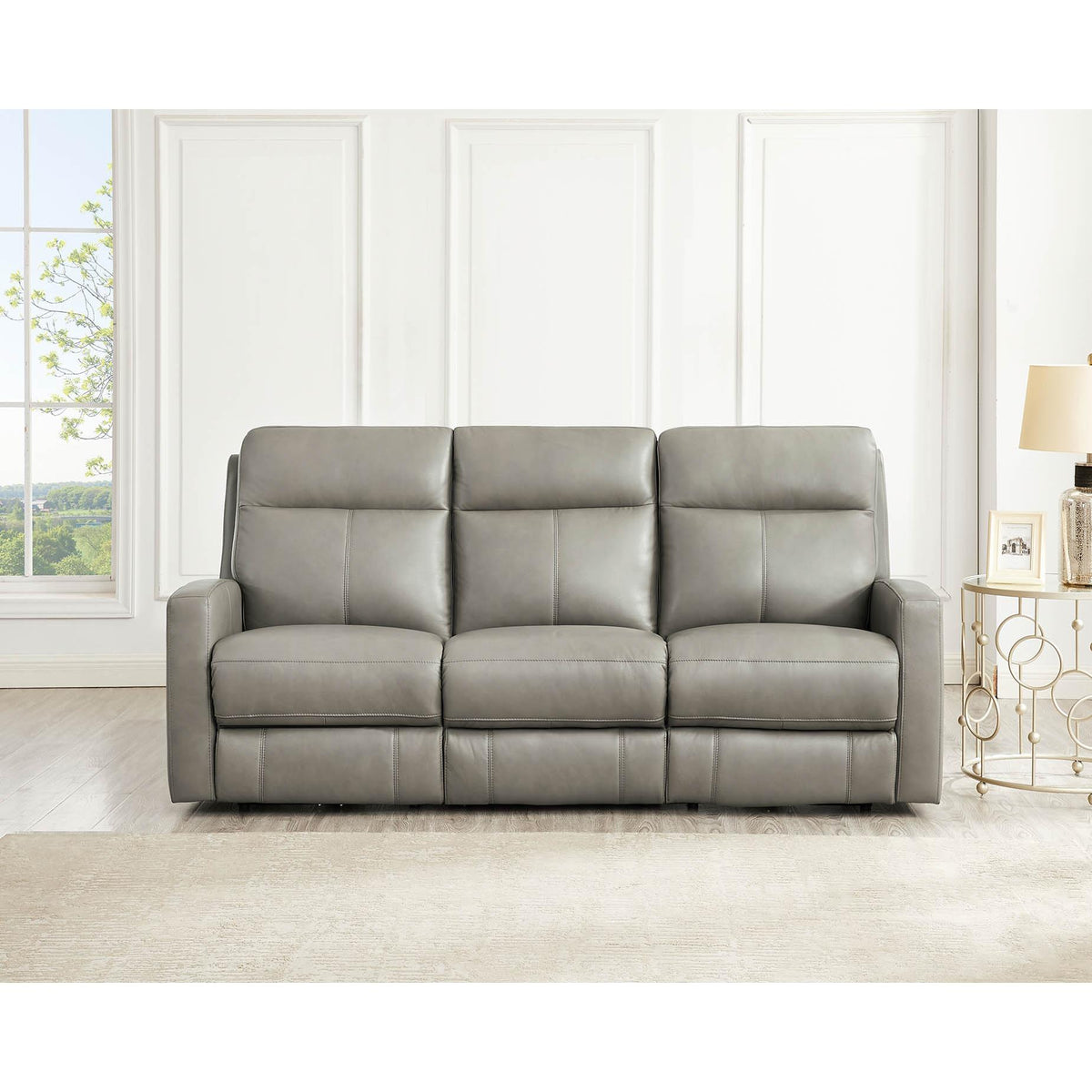Amax Leather Modena 6806 Power Reclining Sofa - Bravo Concrete IMAGE 2