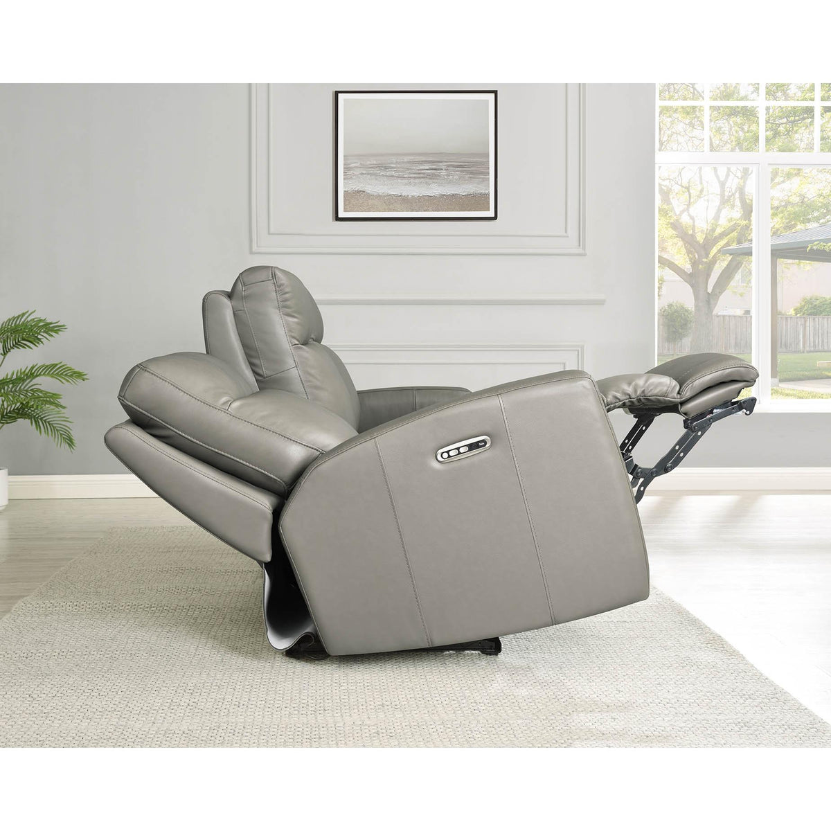 Amax Leather Modena 6806 Power Reclining Sofa - Bravo Concrete IMAGE 3
