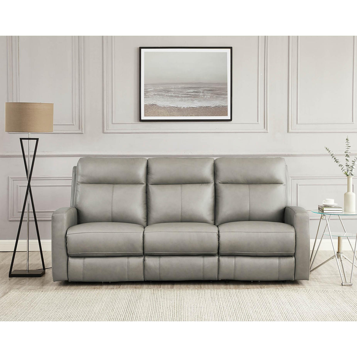 Amax Leather Modena 6806 Power Reclining Sofa - Bravo Concrete IMAGE 5
