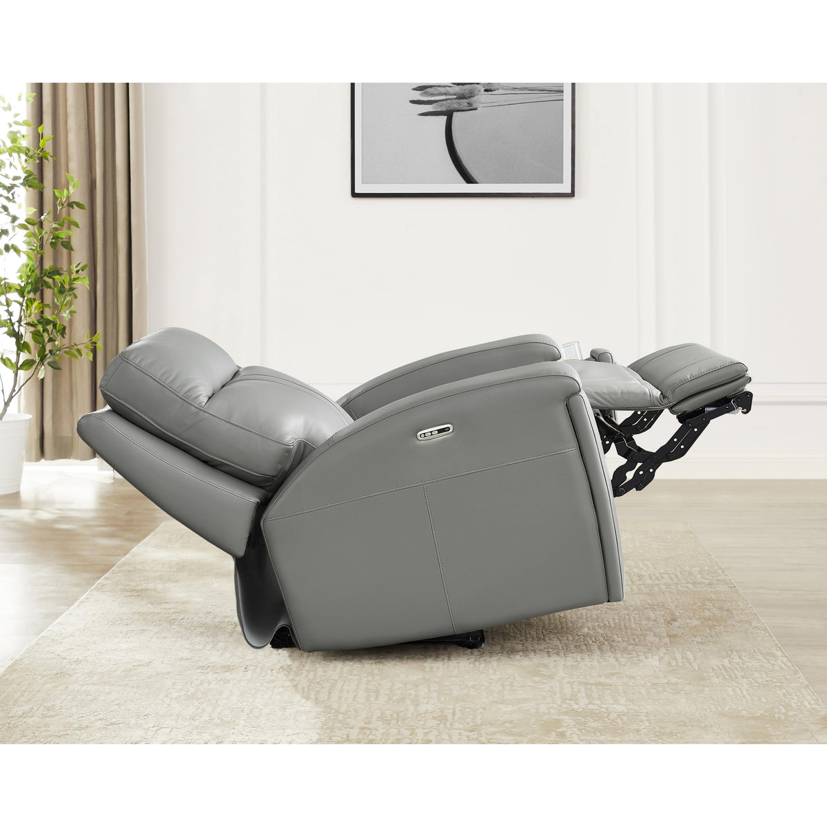 Amax Leather Sullivan 7076W-10P2Z-2517 Power Zero Grav. Recliner - Silver Gray IMAGE 3