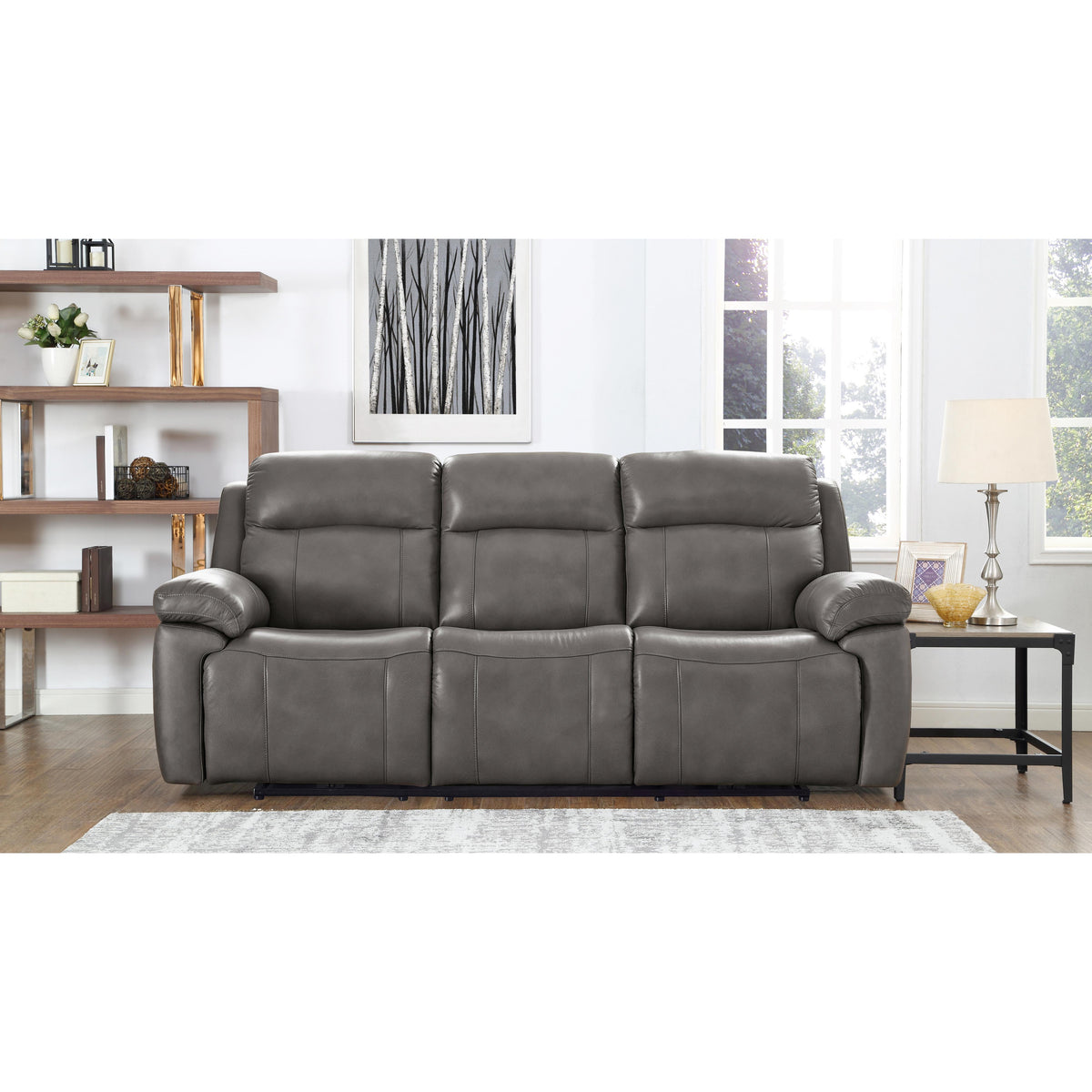 Amax Leather Sydney 6565 Power Reclining Zero Gravity Sofa - Chatham Grey IMAGE 2