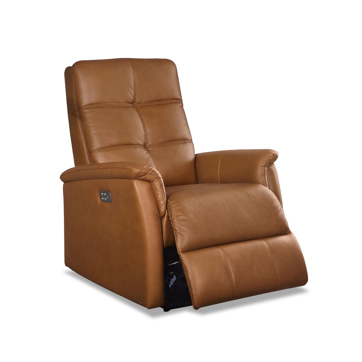 Amax Leather Benson 6673W-10P2-2523 Power Recliner with Headrest - Cognac IMAGE 1