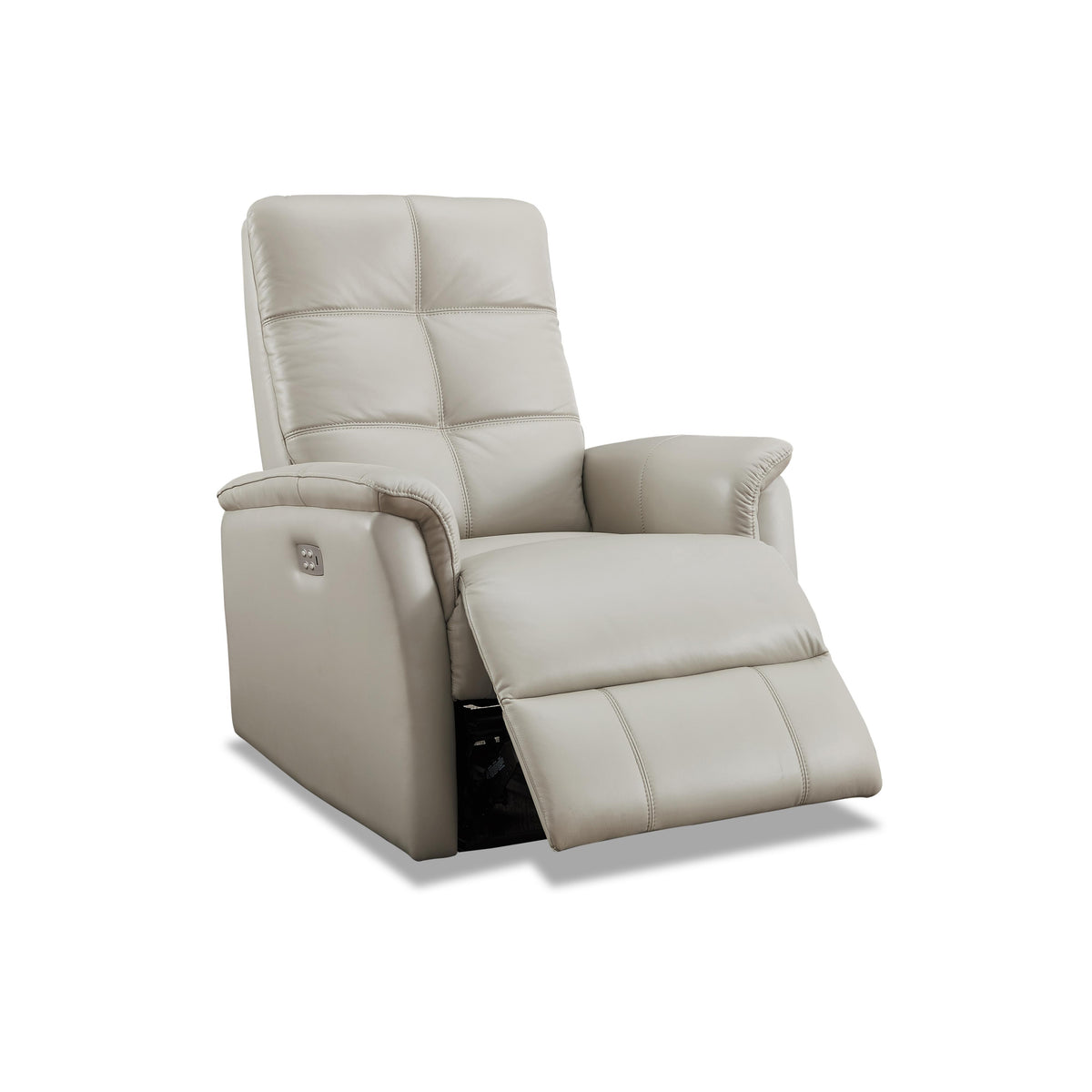 Amax Leather Benson 6673W-10P2-2515 Power Recliner with Headrest - Ice IMAGE 1