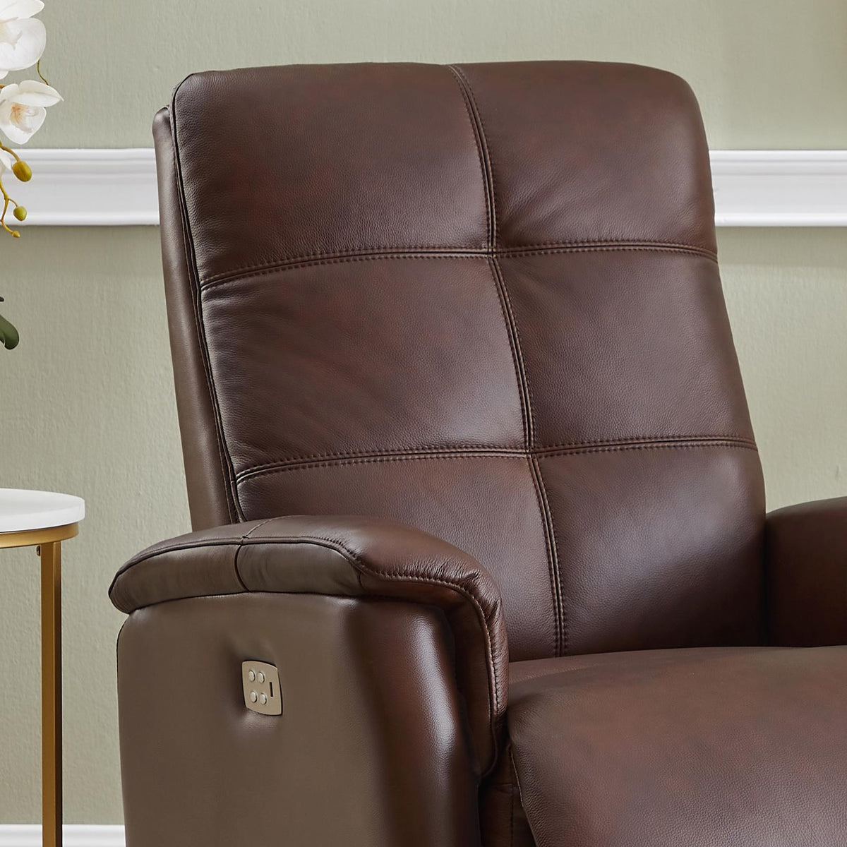 Amax Leather Benson 6673W-10P2-2372 Power Recliner with Headrest - Raisin IMAGE 11