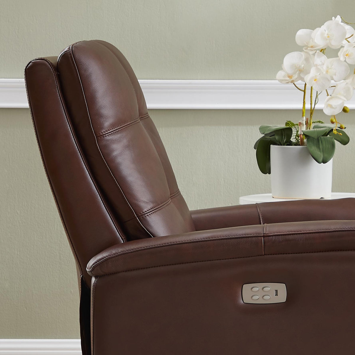 Amax Leather Benson 6673W-10P2-2372 Power Recliner with Headrest - Raisin IMAGE 13