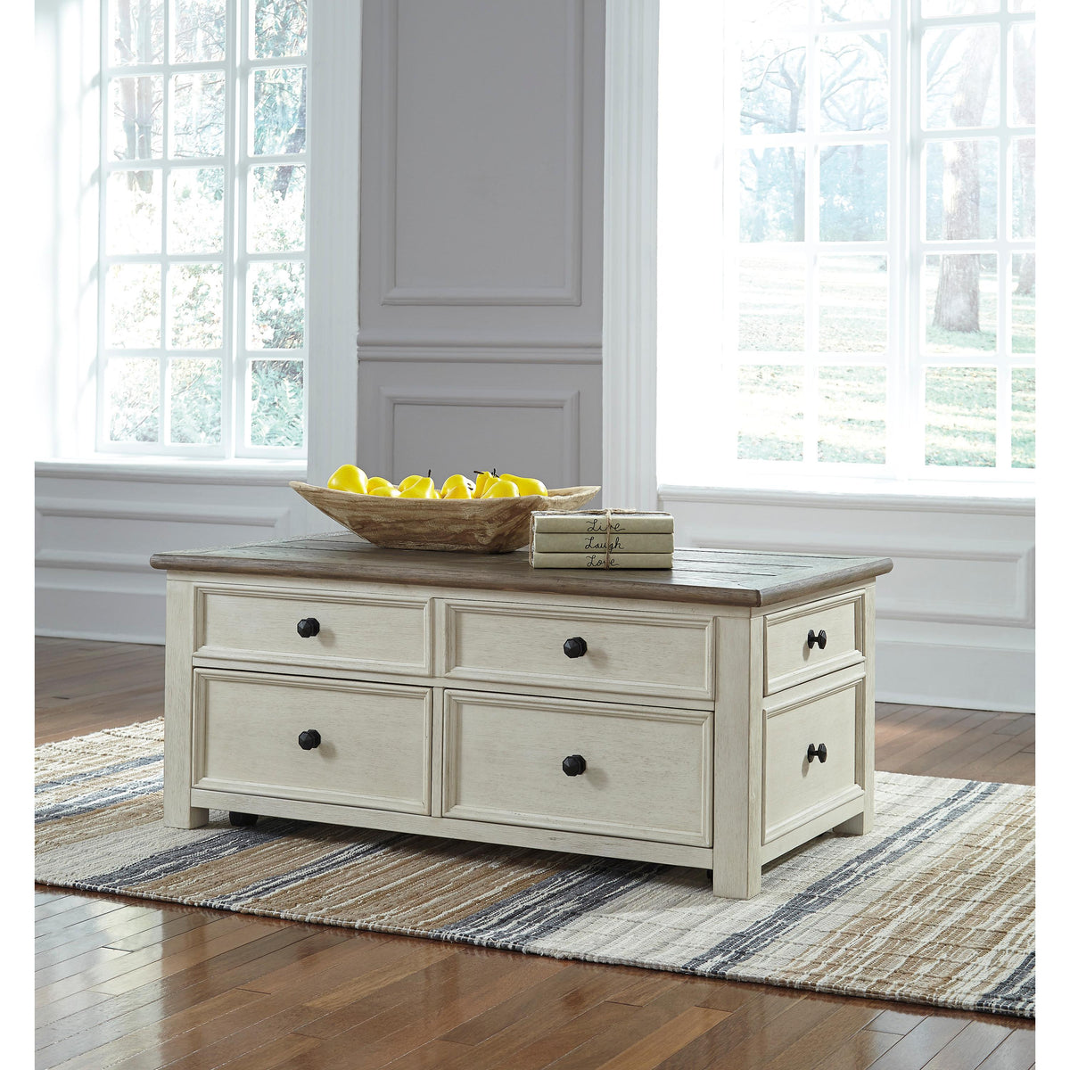 Signature Design by Ashley Bolanburg T637T2 Coffee Table and 2 Chairside End Tables IMAGE 2