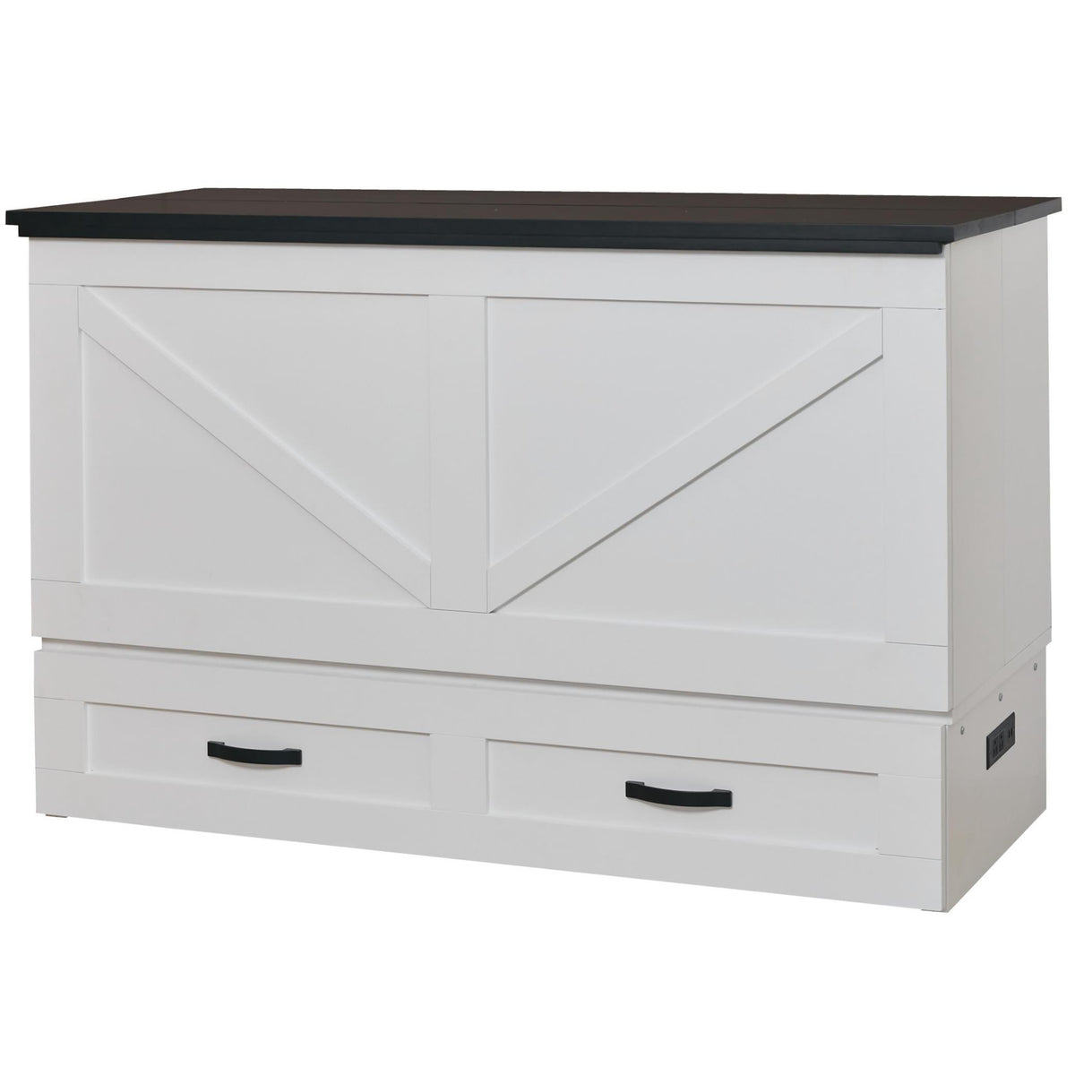 Cabinet Bed Barn Queen Cabinet Bed - White and Black IMAGE 2