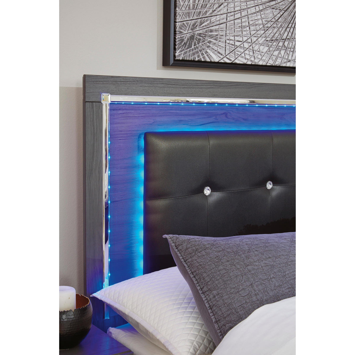 Signature Design by Ashley Lodanna B214B13 King Panel Bed with 2 Storage Drawers IMAGE 4