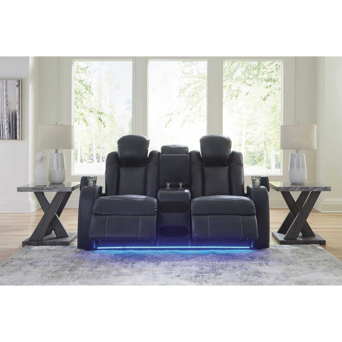 Signature Design by Ashley Fyne-Dyme 3660318 Power Reclining Loveseat with Console and Adjustable Headrest IMAGE 7