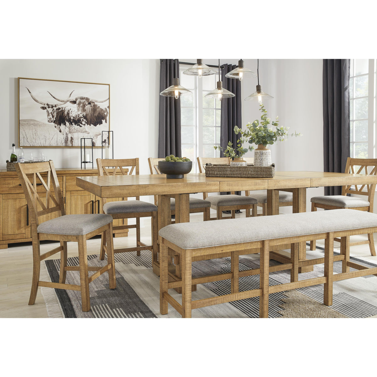 Signature Design by Ashley Havonplane D773-09 XL Counter Upholstered Dining Room Bench IMAGE 7
