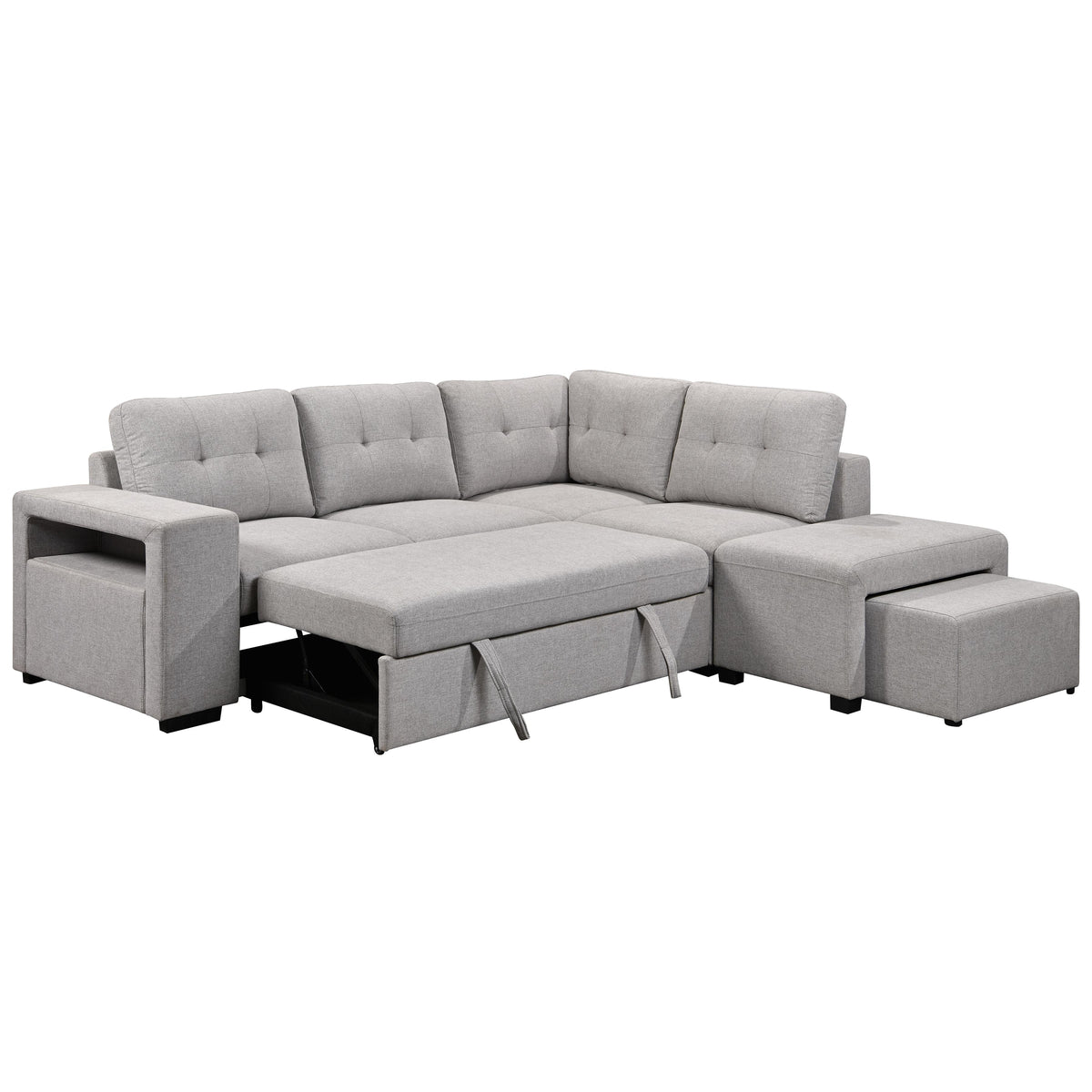 Primo International Marcella 3pc Sleeper Sectional - Nela Light Grey IMAGE 3
