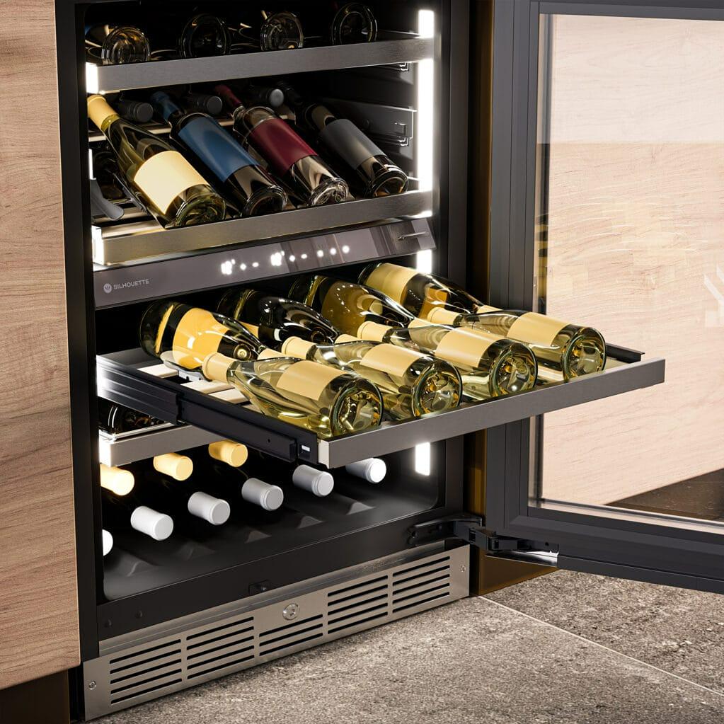 Silhouette 51-Bottle Pro Gen 3 Series Wine Cellar with Two Zones SPRWC052D3SS-P IMAGE 4