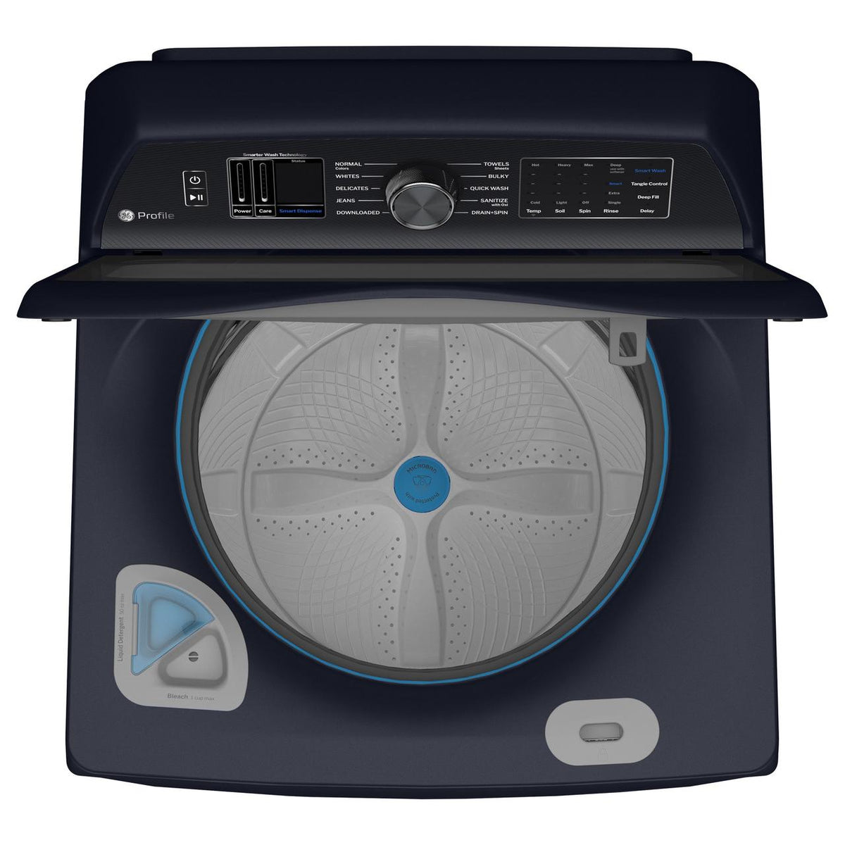 GE Profile 6.2 cu. ft. Top Loading Washer with Smarter Wash Technology and Adaptive SmartDispense PTW800BPWRS IMAGE 2