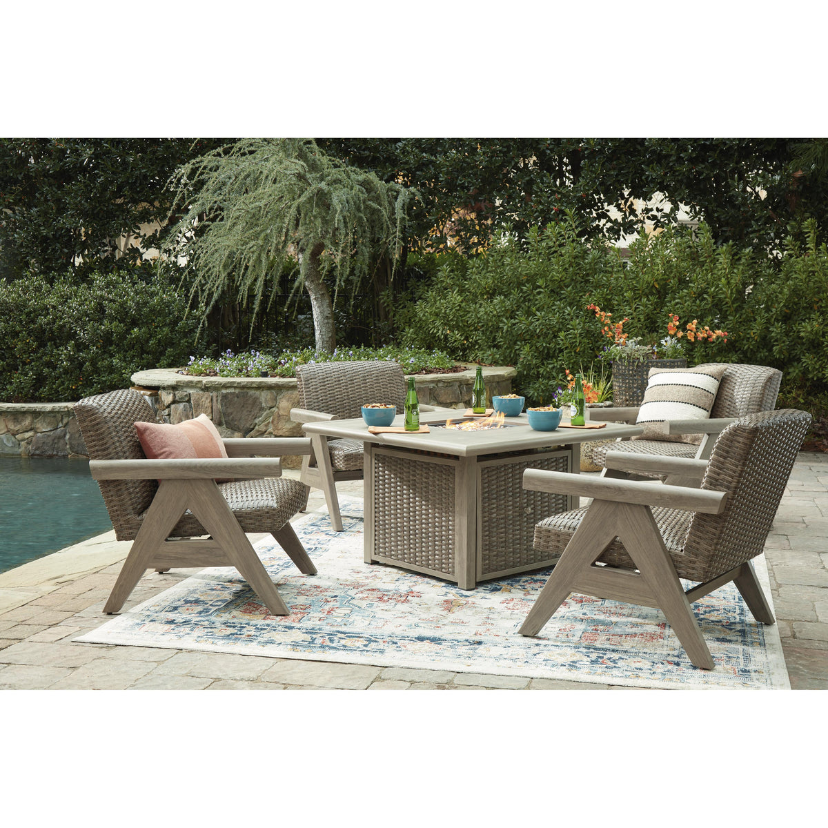Signature Design by Ashley Cliff Trails PCP690-772 Square Fire Pit Table IMAGE 13