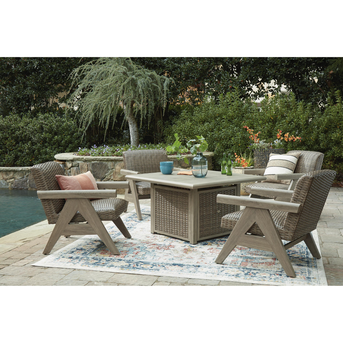 Signature Design by Ashley Cliff Trails PCP690-772 Square Fire Pit Table IMAGE 15