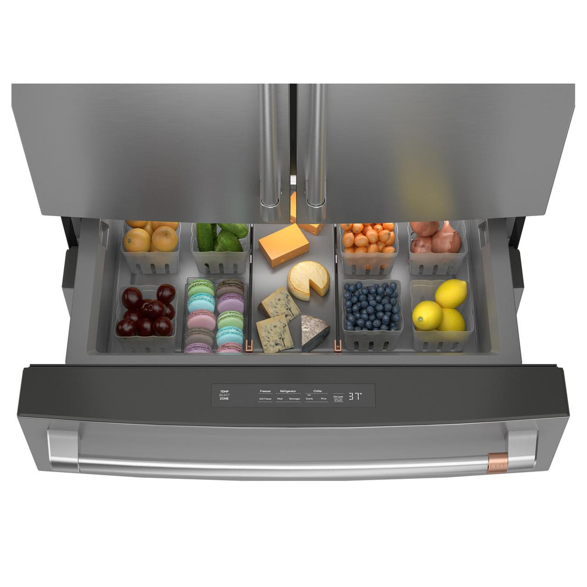 Café 36-inch, 23.2 Cu. Ft. Smart Counter-Depth 4-Door French-Door Refrigerator CJE23DP2WS1 IMAGE 4