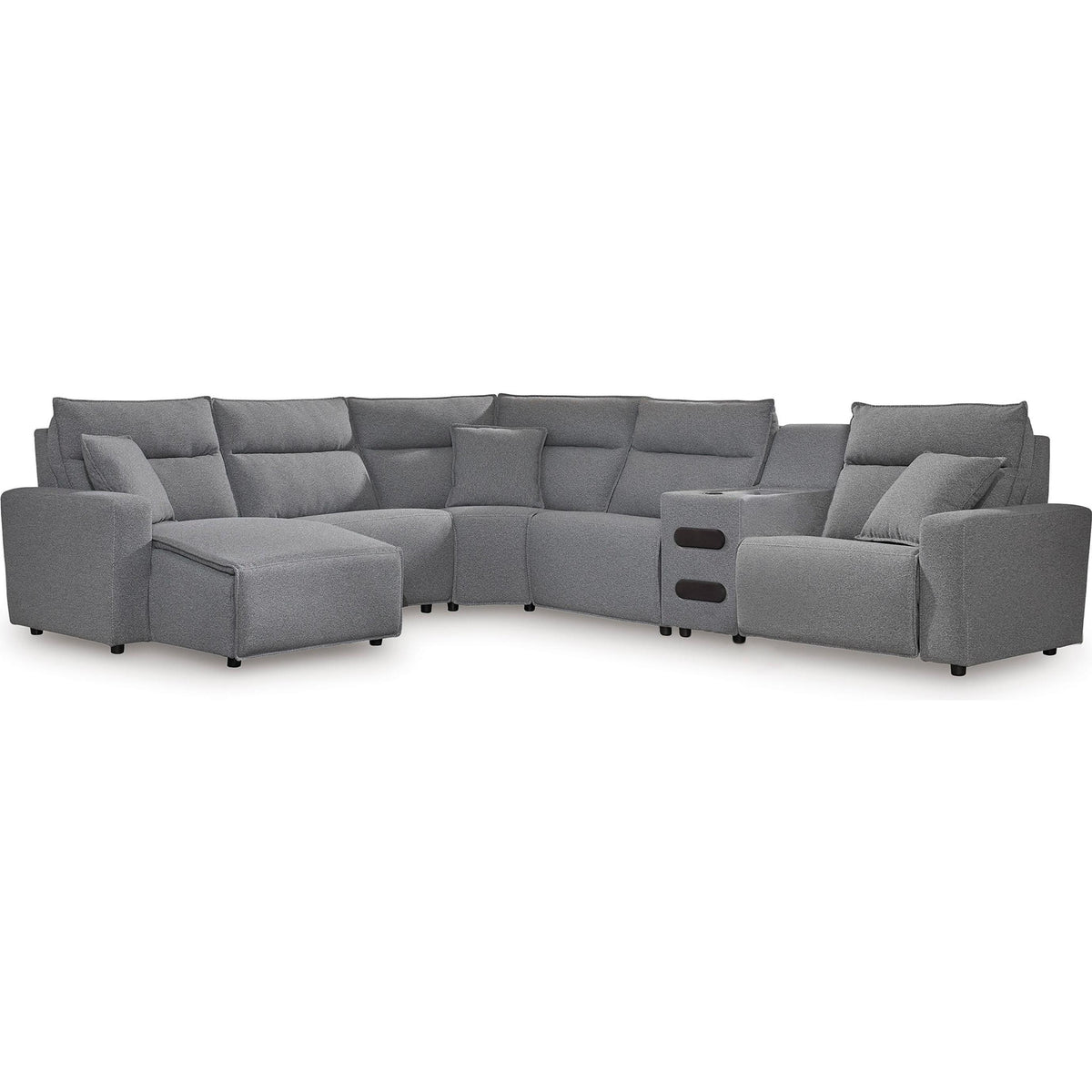 Signature Design by Ashley Modmax 65906S29 6 pc Reclining Sectional with Chaise and Audio Console IMAGE 1