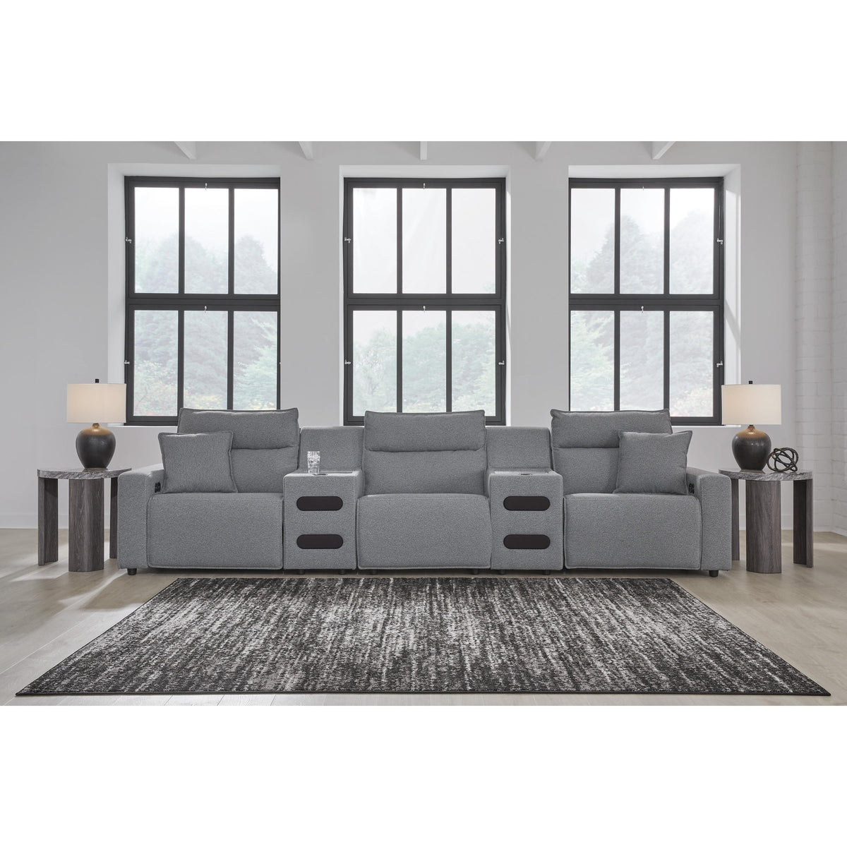 Signature Design by Ashley Modmax 65906S38 5 pc Reclining Sectional with Audio Consoles IMAGE 1