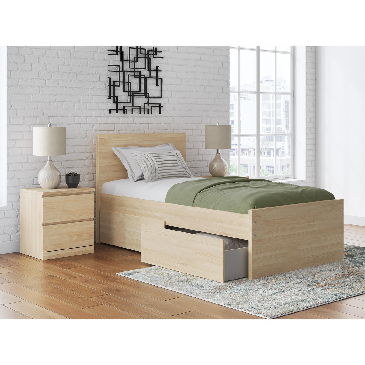 Signature Design by Ashley Onita EB9632B10 Twin Panel Platform Bed with 1 Side Storage IMAGE 7