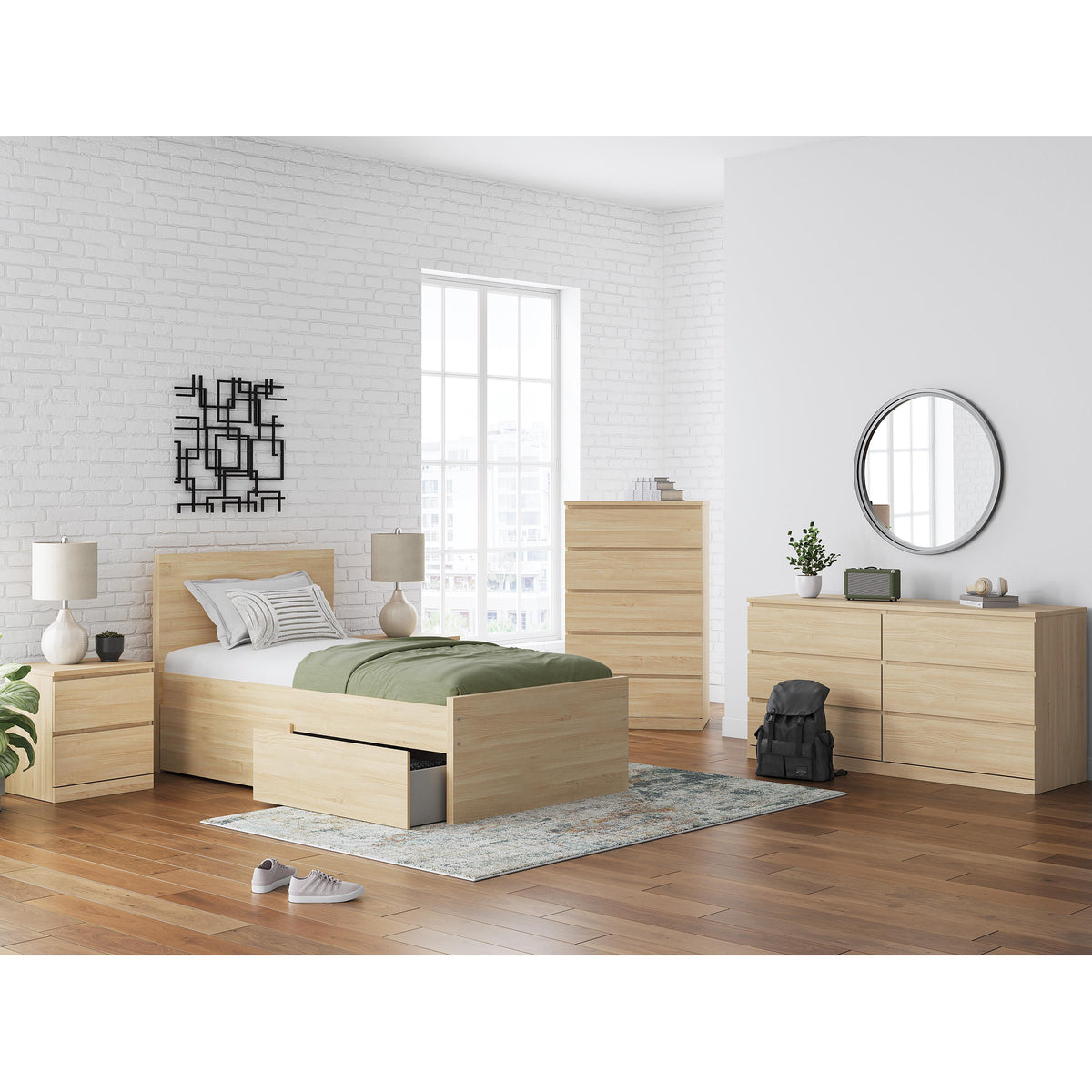 Signature Design by Ashley Onita EB9632B10 Twin Panel Platform Bed with 1 Side Storage IMAGE 9