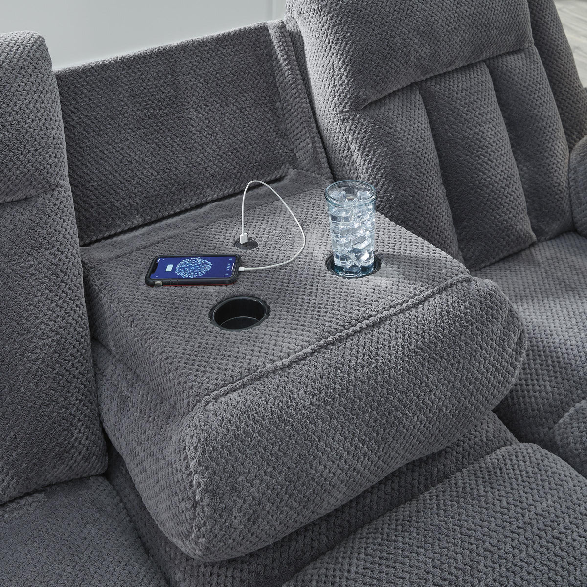 Signature Design by Ashley Observation PC2140599 Reclining Power Sofa with Drop Down Table IMAGE 8