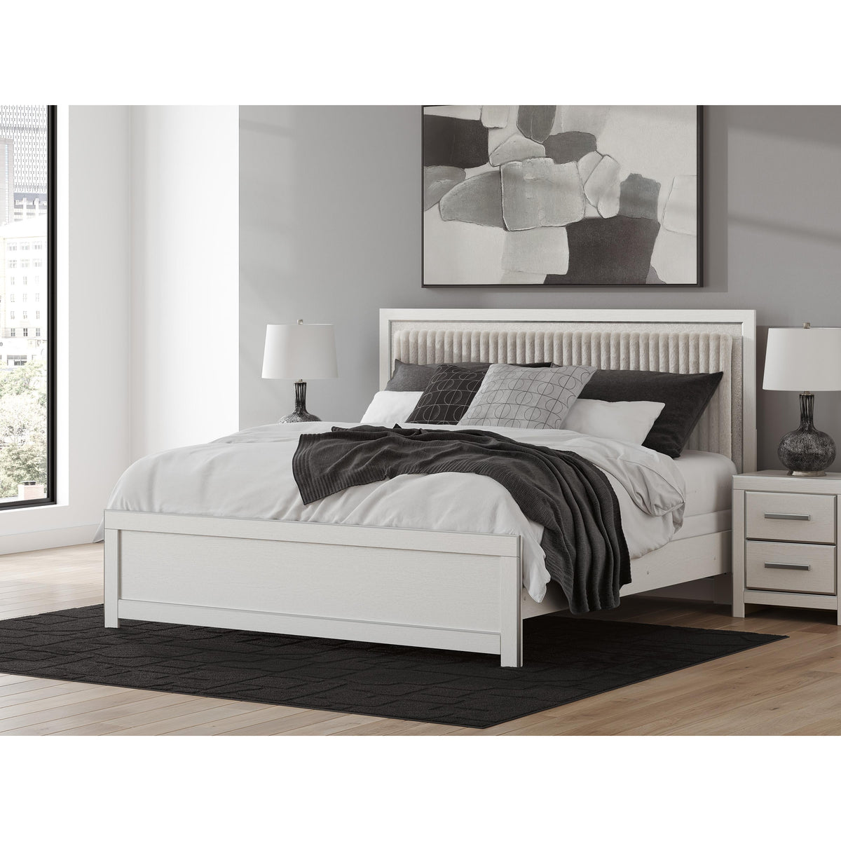 Signature Design by Ashley Zuraleus PCB3381B10 King Upholstered Panel Bed IMAGE 6